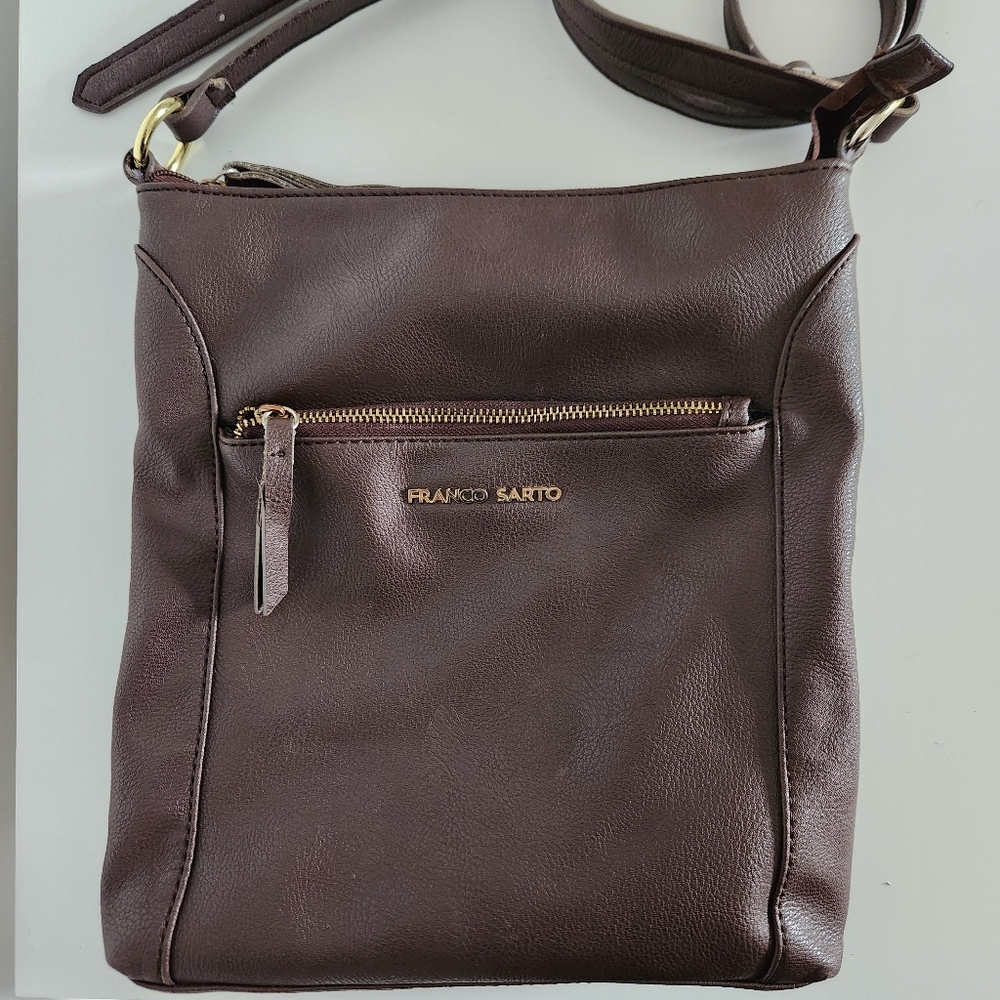FRANCO SARTO crossbody brown leather handbag
